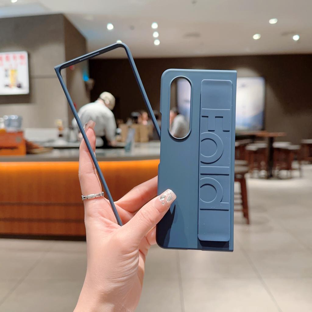 Чехол с ремешком на запястье для Samsung Galaxy Z Fold 3 4 Fold4 Ultimate Skin Feel Protection Handheld Folding Zfold3 Plain Cover