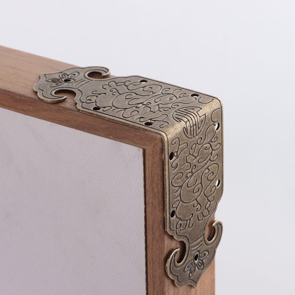 Foot Bracket Crafts Carved Metal Antique Bronze Corner Protector Box Decor Corner Brackets