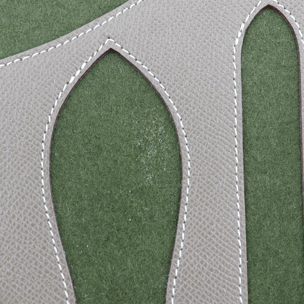 Hermes Маленькая сумка-тоут Ash цвета этан / коричневая из кожи эпсом / войлока, унисекс, б/у