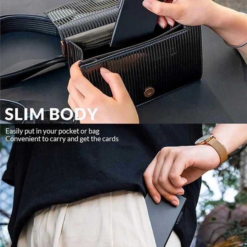Rfid Credit Card Holder Smart Wallets Men ID Bank Cardholder Case Metal Thin Slim Pop Up Aluminium Minimalist Wallet Gift
