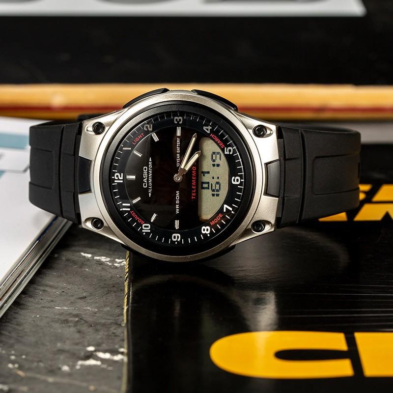 Casio Серия YOUTH - дисковый двойной дисплей классический ретро модный тренд 10-летняя батарея стрелочный двойной дисплей отображение дня и даты водонепроницаемый AW-80-1AJH