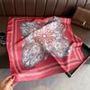 Women S Korean Style Printed Classic Square Scarf For Sun Protection