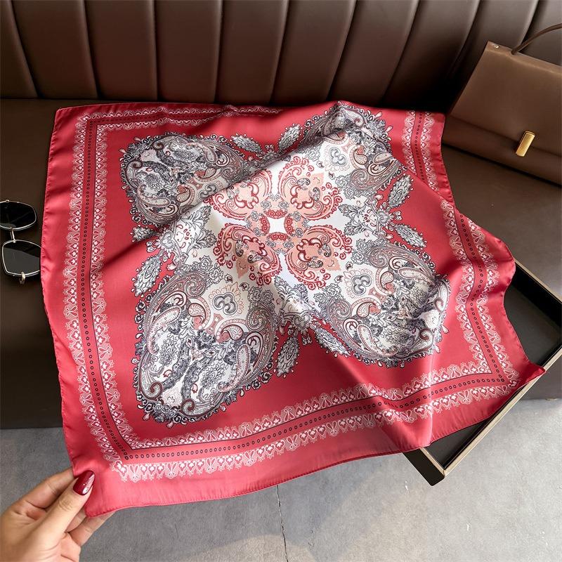 Women S Korean Style Printed Classic Square Scarf For Sun Protection