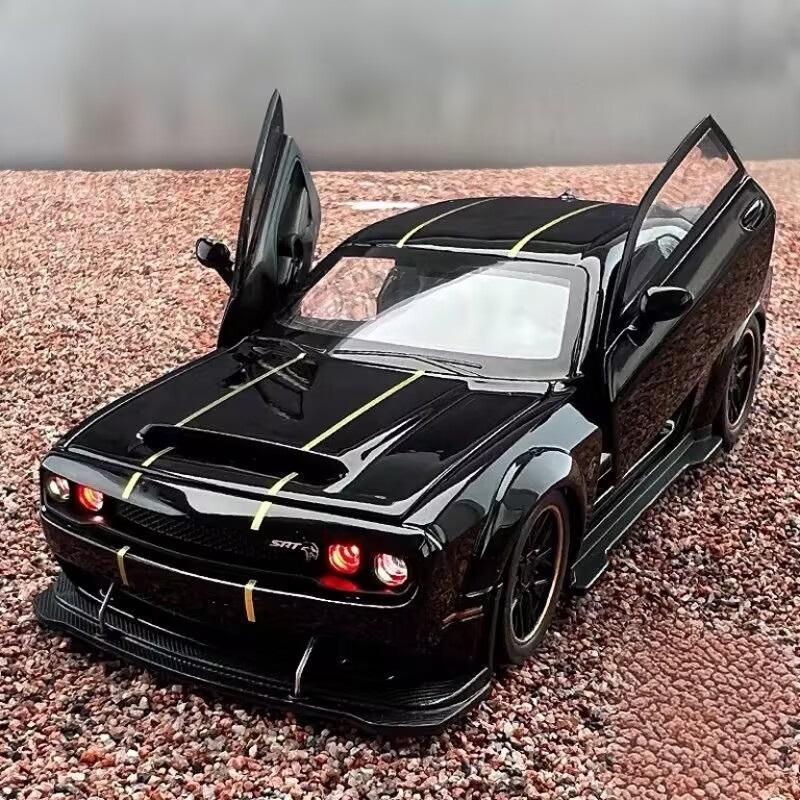 1:32 Dodge Challenger Srt Redeye Hellcat Красный Металлический Модель Мускул-кара Литье под давлением Металлический Спортивный автомобиль Модель Транспортные средства Звук Свет Детская игрушка Подарок
