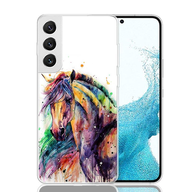 Animal Oil Painting Horse Phone Case For Samsung Galaxy S26 S25 Edge S24 S23 FE S22 Ultra S21 Plus S20 + Fundas Cover Coque Gala