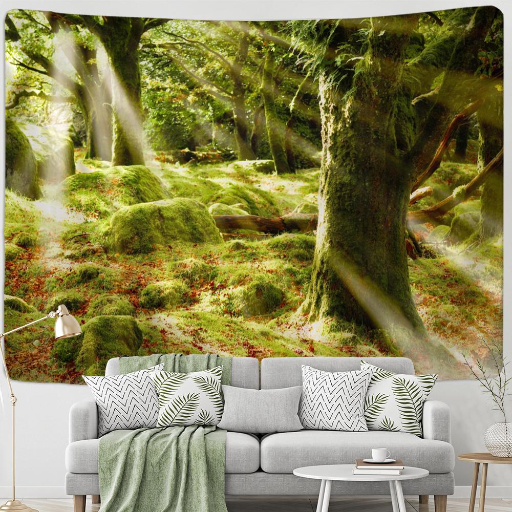 Снежная гора лес картина маслом гобелен настенный гобелен хиппи богемный психоделический тапиз комната гостиная декор