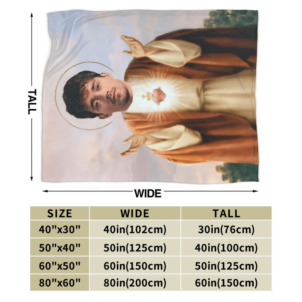 C-Charles L-Leclerc Saint Plush Blanket Kids Flannel Throw Blanket For Couch Chair Sofa Bed Super Soft Quality Bedspread Gift