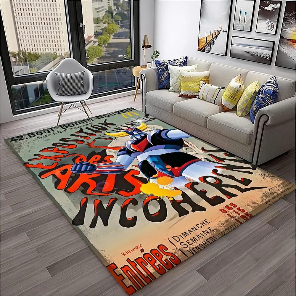 3D Мультяшный НЛО Робот Грендизер Аниме Ковер Коврик для Дома Гостиной Спальни Дивана Придверный коврик Декор, Детский Ковер Нескользящий Напольный Коврик