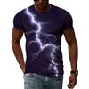 Summer New 3D Cool Lightning Men T-shirts Fashion Printed Natural Landscape Graphic T Shirt Personality Hip Hop Harajuku Tee Top