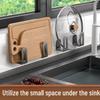 Stainless Steel Kitchen Rack Organizer for Pot Lids, Chopping Boards - Rustproof, Punch-Free Installation