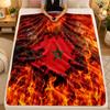 Flannel BlanketMorocco Football Warm Soft Throw Blanket for Indoor Sofa Bed Living Room Use