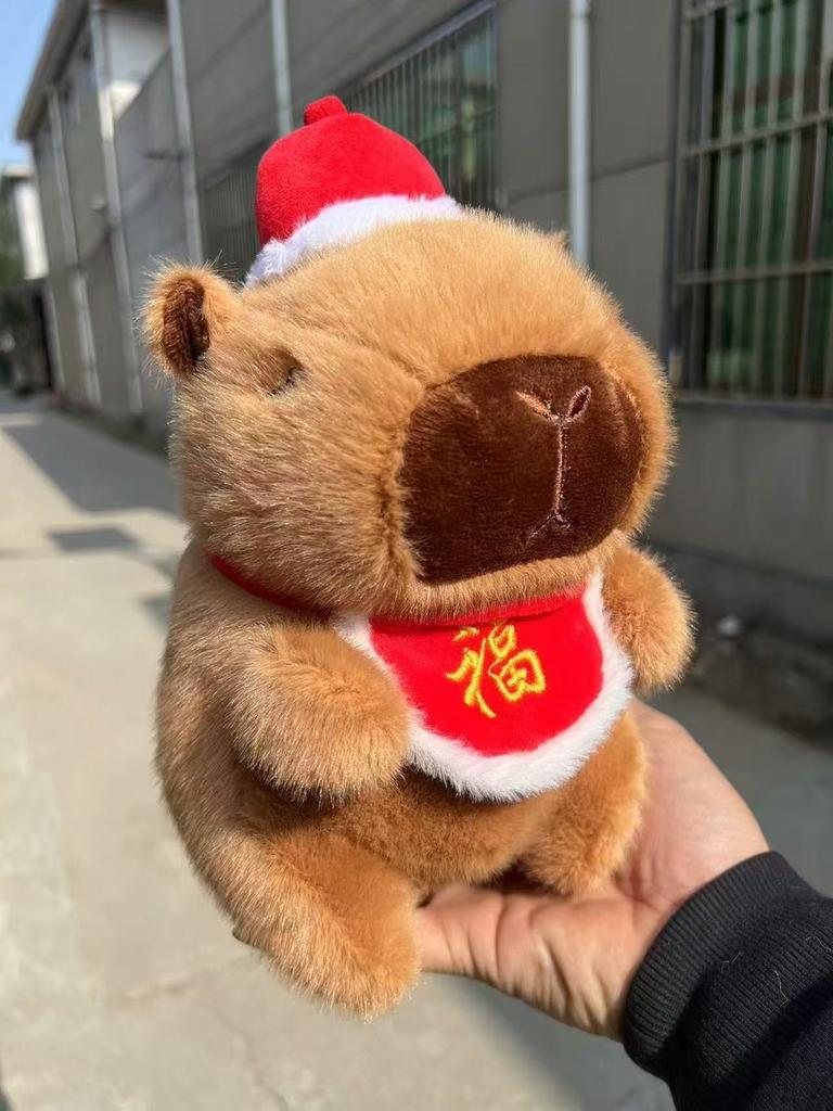 Capybara Plush Toy For Christmas Decoration With Pp Cotton Filling For Kids And Collectors