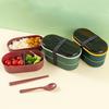 Double-layer Lunch Box with Tableware Leak-proof Bento Box 800ml Lightweight Heat-resistant Food Meal Prep Container for School Work Picnics