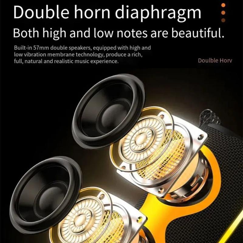 2400mAh Bluetooth Speaker LED Flashing Soundbar Portable Outdoor Sound Box Waterproof Loudspeaker Support TF Card
