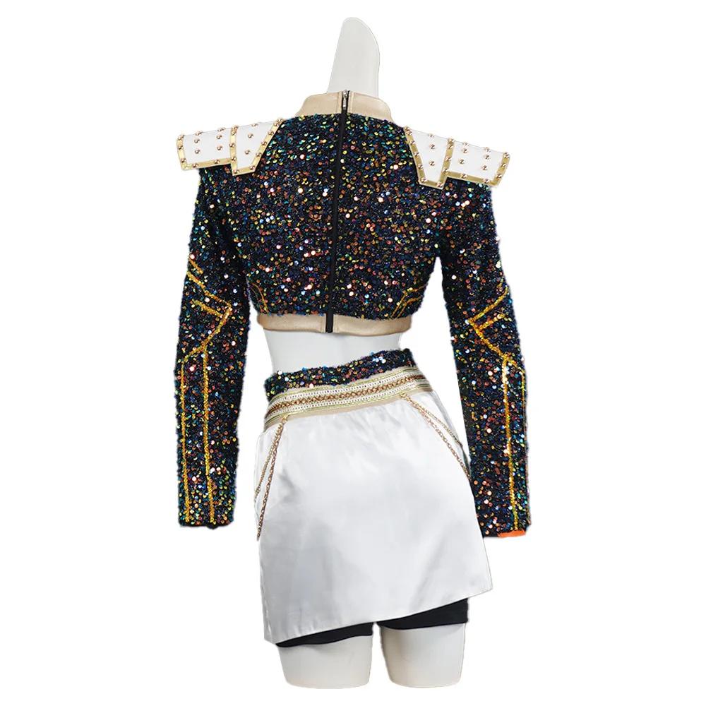 Женский блестящий K-pop Костюм для косплея Охотники на демонов Зои Набор Зои Парик для детей Девочки Косплей Костюмы Хант рикс Хэллоуин Вечеринка Реквизит