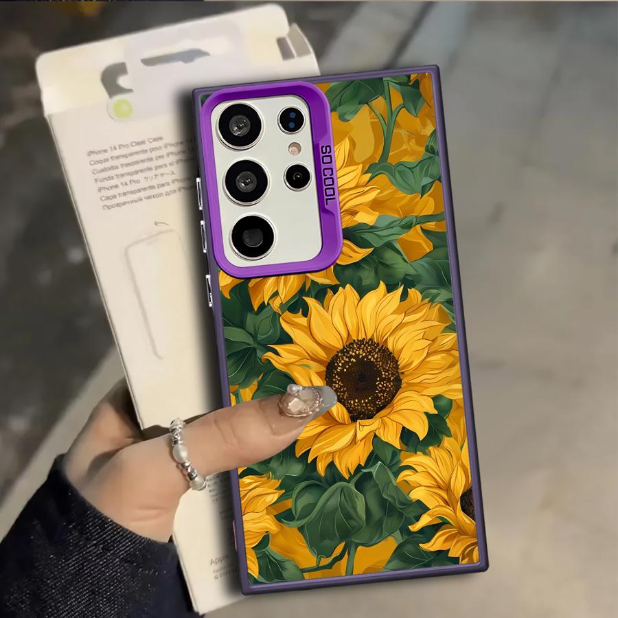 Case for Samsung Galaxy S25 S25Edge S24 FE S22 S20 Plus Note 20 Ultra S23 S21 S23 Ultra Phone Cover Sunflower Sea
