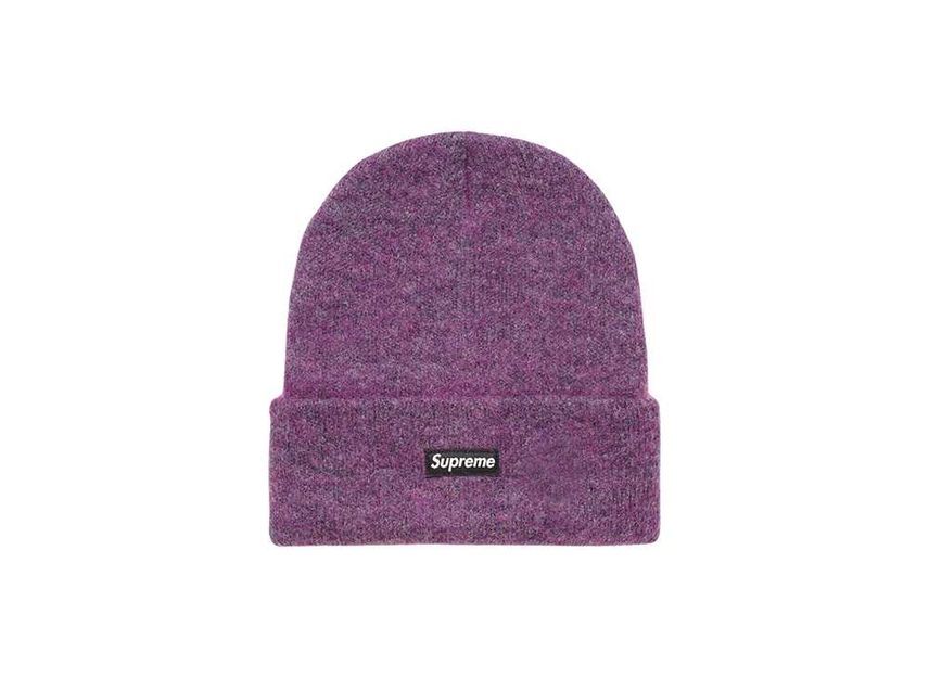 Supreme Мохеровая шапка-бини фиолетовая