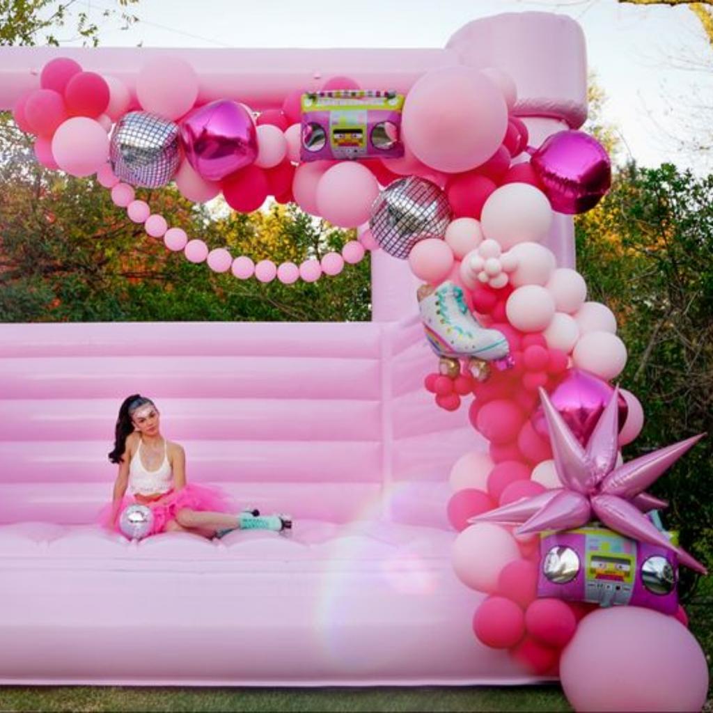 Ярко-розовый воздушный шар, гирлянда, арка, радио, роликовые коньки, дискотека, фольгированные шары для свадьбы, дня рождения, вечерние украшения для девочек