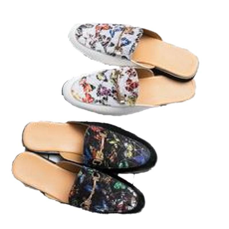 Модные полутапочки осень новые мужские туфли модный тренд полутапочки кожаные туфли без каблуков повседневные тапочки ленивые туфли