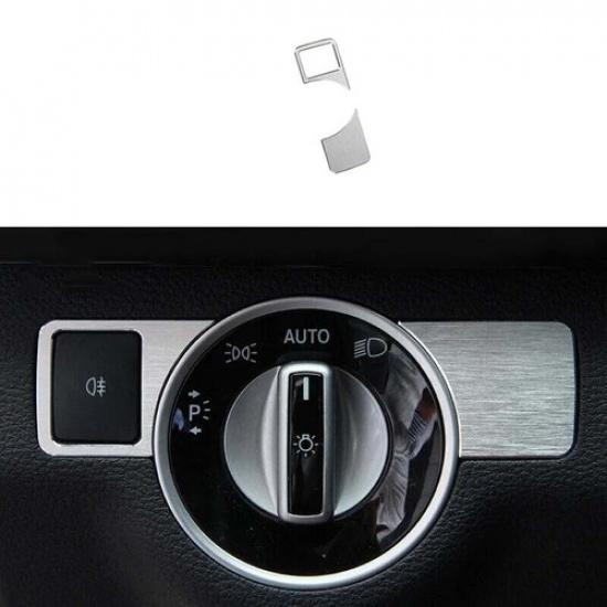 Headlight Switch Fit For Benz C-Class Control Button Ring Silver Aluminum 08-14
