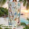 Butterflies Flowers Garden 19 Theme Quick Dry Beach Towel Custom Name Text Print Large Sand Resistant Towel Beach Vacation