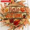 2d Flat 20*20cm, Popular Home Decoration for Autumn, Hello Autumn, Wooden Circular Logo, Creative Decorative Board, for Home, Garden, Office, Bar Deco