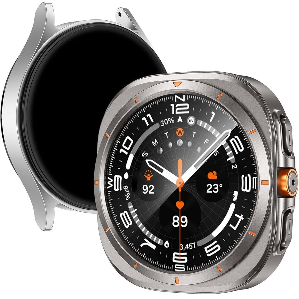 2in1 Case + Tempered Glass for Samsung Galaxy Watch 6 40mm, Titanium Gold