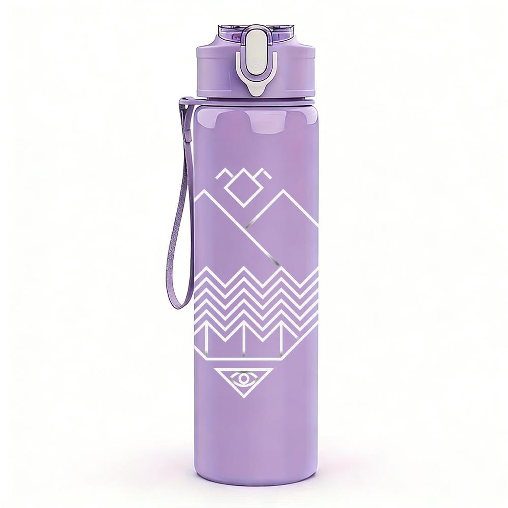 1PC Blank Distressed White Minimalist Print 750ml Portable Sports Water Bottle Leakproof Gym Outdoor Travel Drink Cup