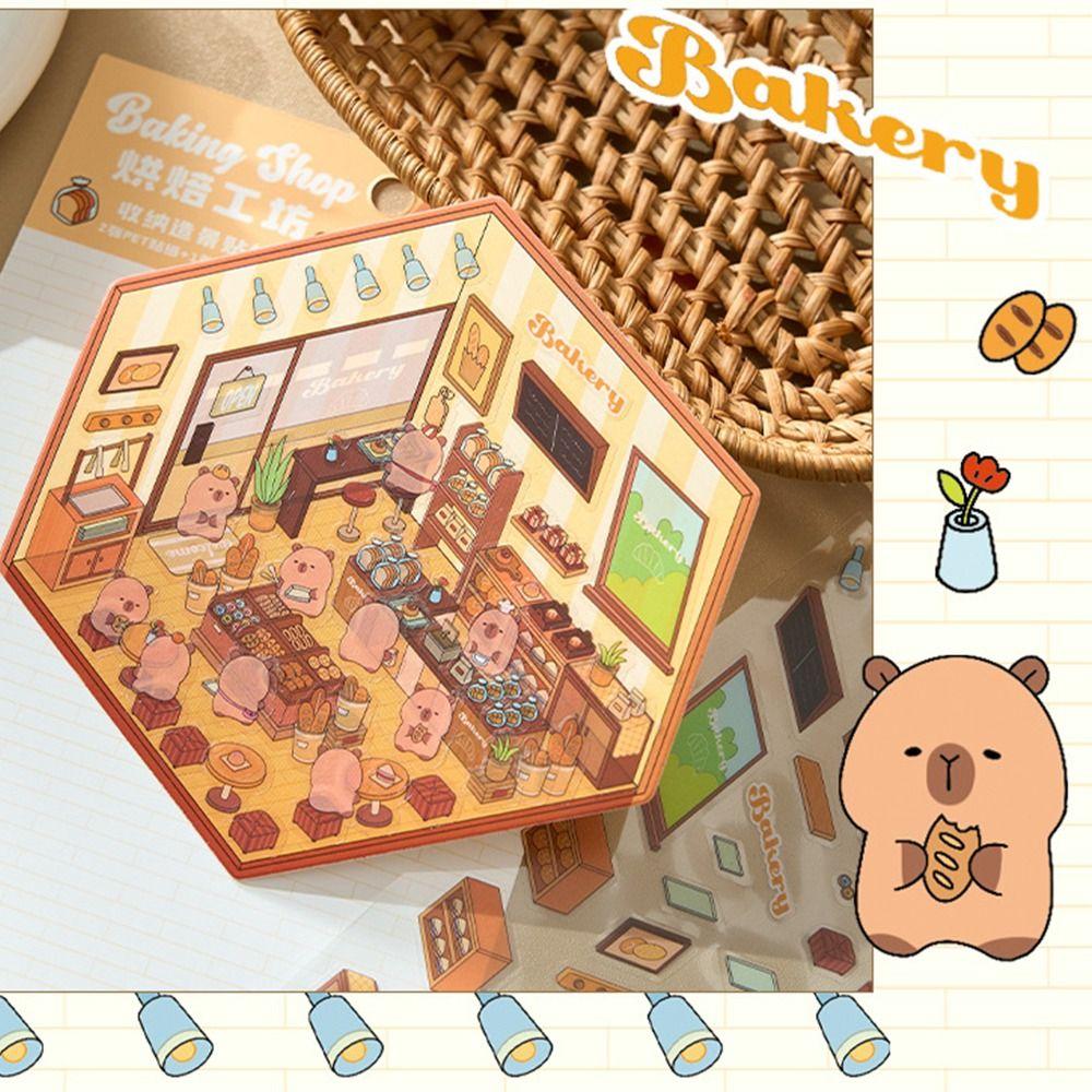 3D Миниатюрная сцена 3D Наклейки Наклейка для ноутбука Капибара Новые наклейки для ландшафтного дизайна