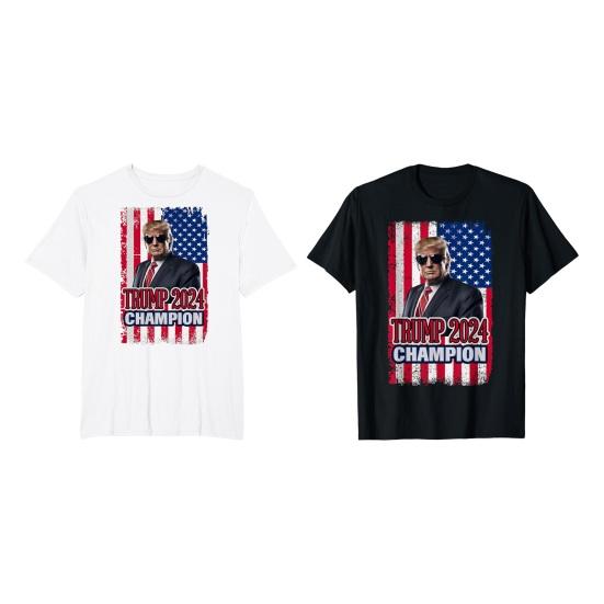 Летняя футболка 2024 «Выборы Трампа» с 3D-принтом «Президент» с американским флагом, крутая индивидуальная футболка больших размеров с круглым вырезом и короткими рукавами, свободный дышащий топ для кампании