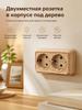 Double socket with ground 16A 250V IP20, overhead open installation, overhead double socket