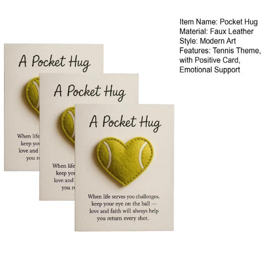 1/2/3Pcs Love Heart Tennis Pocket Hug with Positive Card Emotional Support Heart Shaped Ball