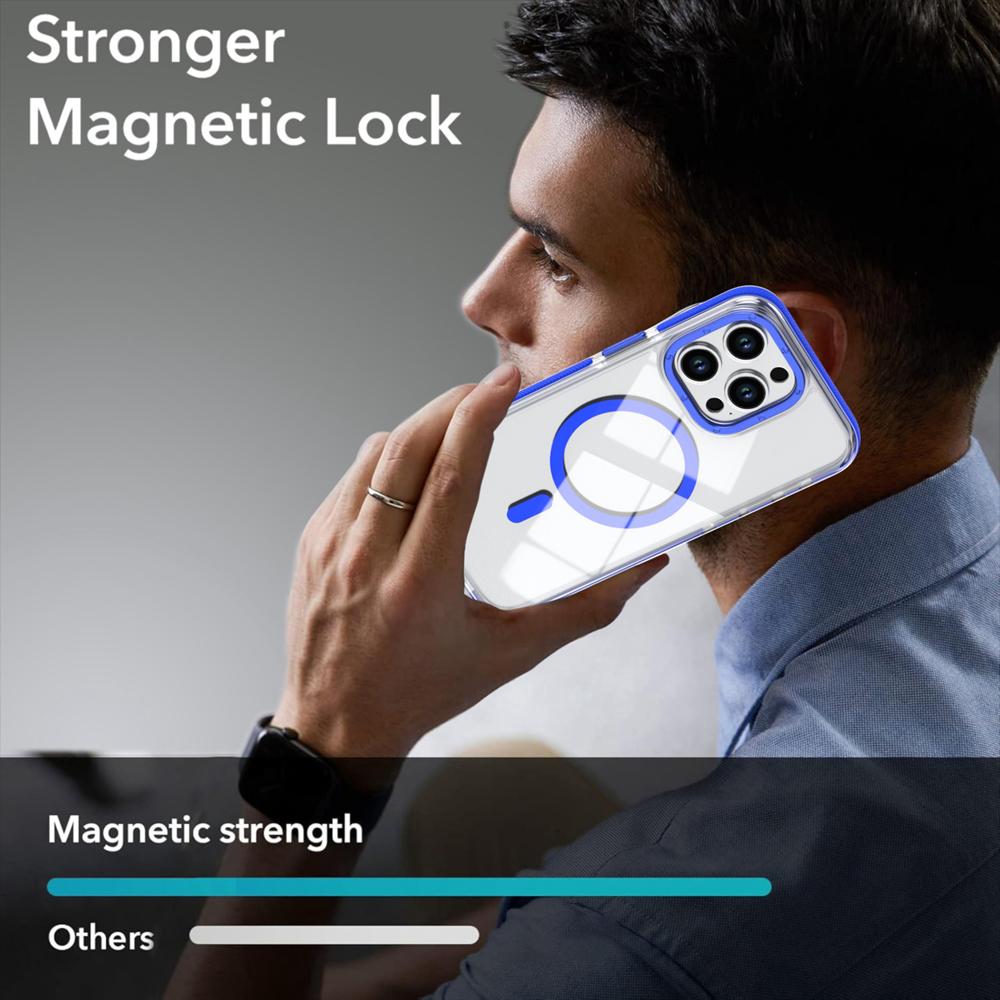 KEYSION Прозрачный магнитный чехол для MagSafe для iPhone 14 15 Pro Max Беспроводная зарядка Ударопрочный чехол для телефона для iPhone 14 15 Plus