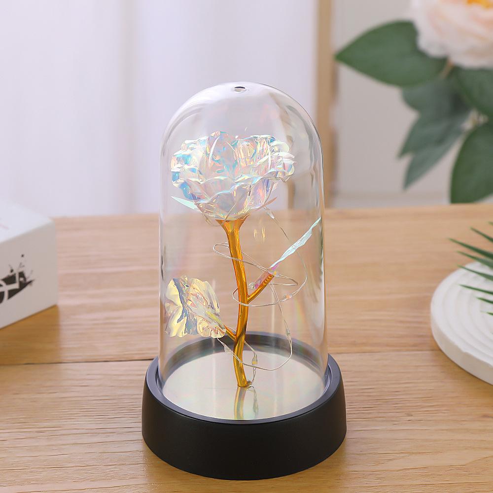 2024 New Valentine's Day Gift for Girls Couple Rose Flower With Light Night Creative Table Ornament Home Decorations Suppliers