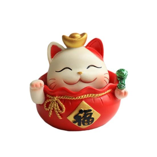 Украшение Lucky Cat, мелодия удачи, орнамент из смолы, изысканная статуя мультяшного кота, домашний офис