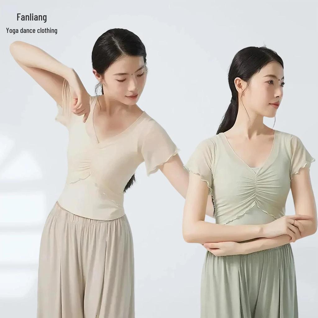 Женский топ с коротким рукавом для современного танца