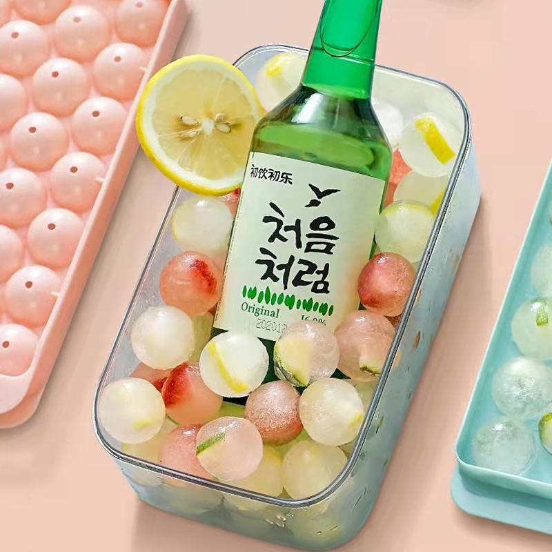 Ice Mold Refrigerator Spherical DIY Moulds Round Ice Cube Tray With Lid Plastic Diamond Style Ice Ball Maker Kitchen Tools