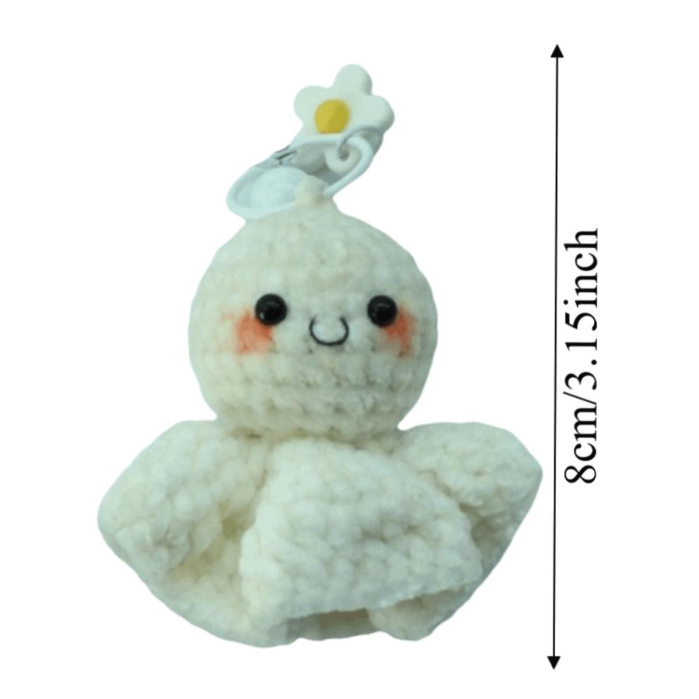 Crochet Design Keychain Plush Material Car Hanging Pendant Cartoon Ghost Doll Pendant For Girls