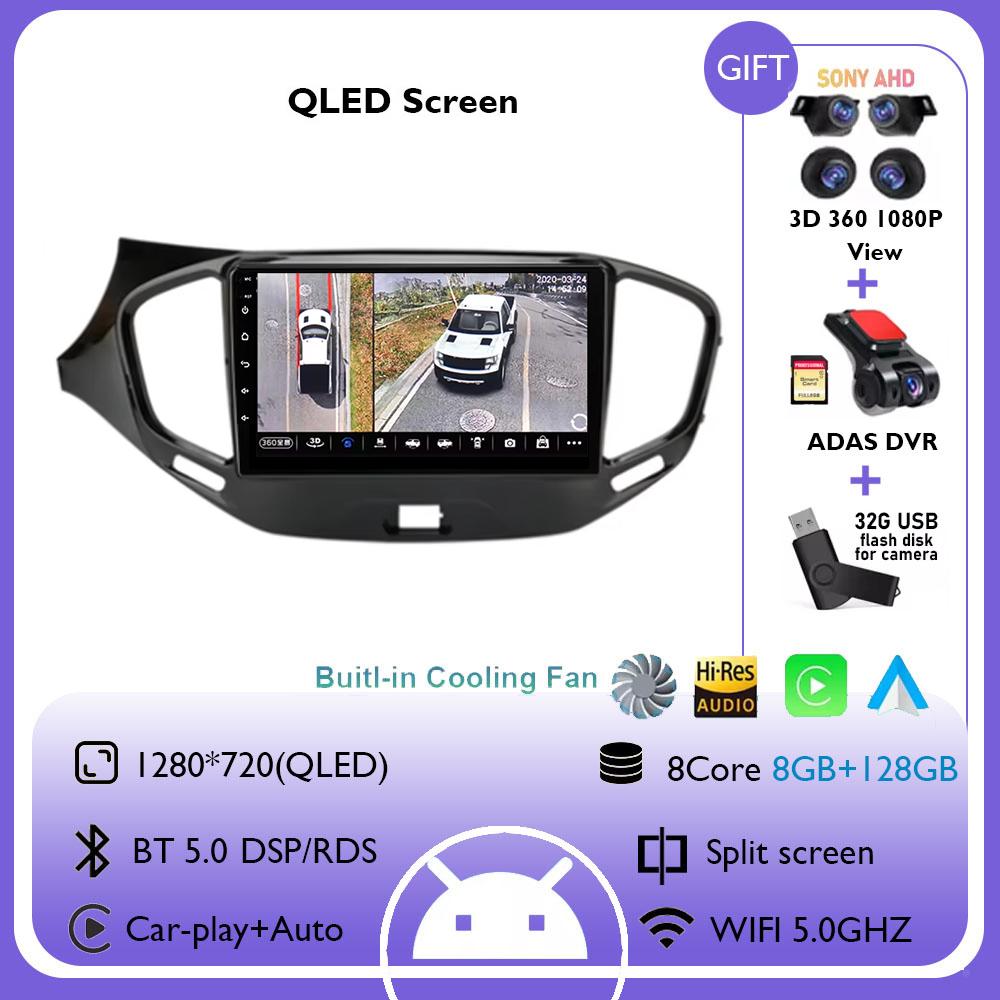 Android 14 Carplay Car Radio для LADA Vesta Cross Sport 2015 - 2020 Мультимедийный проигрыватель Стерео GPS 2K QLED Автомагнитола Нет 2din 2 din