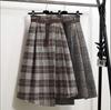 Женская шерстяная клетчатая юбка в стиле ретро с высокой талией — облегающая, средней длины, коллекция осень/зима 2024 г.