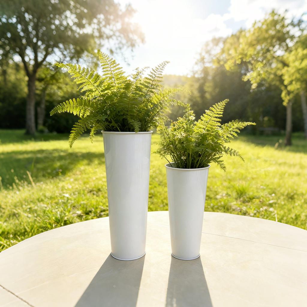 Flower Buckets, 11.4in/15.7in Galvanized Metal Vases For Flowers, Flower Bucket , Vases For Wedding, Balcony Garden, Home Decor