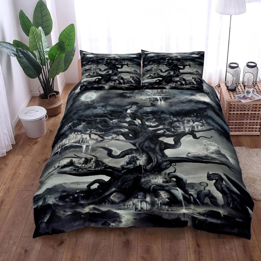 Yggdrasil Tree of Life Duvet Cover Set King Queen Double Twin Single Bed Line Set Bedding Set Pillowcases 3D Print Microfiber