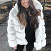 Women Faux Mink  Winter Hooded New Faux  Jacket Warm Thick Outerwear Jacket