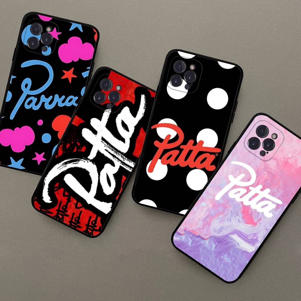 Модный Чехол для Телефона P-pattas Для IPhone 16 Pro Max 15 17 Plus 14 13 12 Mini 11 Черный Чехол