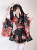 Women's Japanese Style Summer Kimono Cosplay Costume with Traditional Print