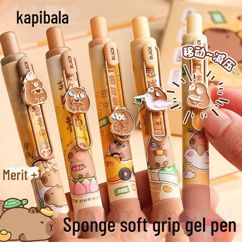 Набор высококачественных китайских гелевых ручек: Быстросохнущий гель для печати, черная угольная кисть и шариковая ручка для студентов