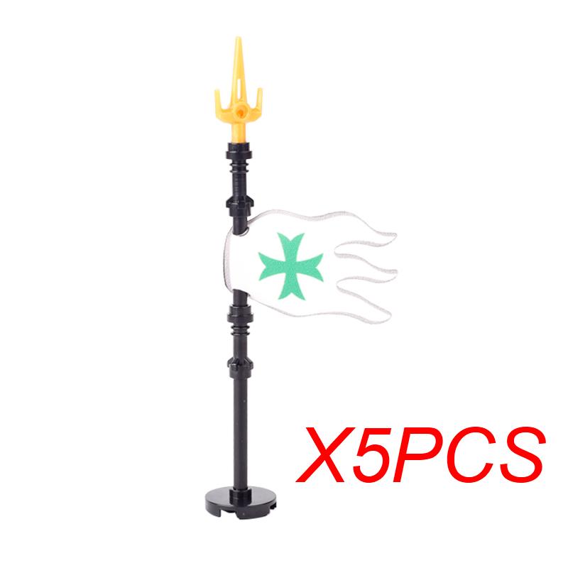 MOC Medieval Red Lion Black Eagle Castle Soldier Knight Horse Mount Building Block Military Figure Vest Armor Flag Toy Gift