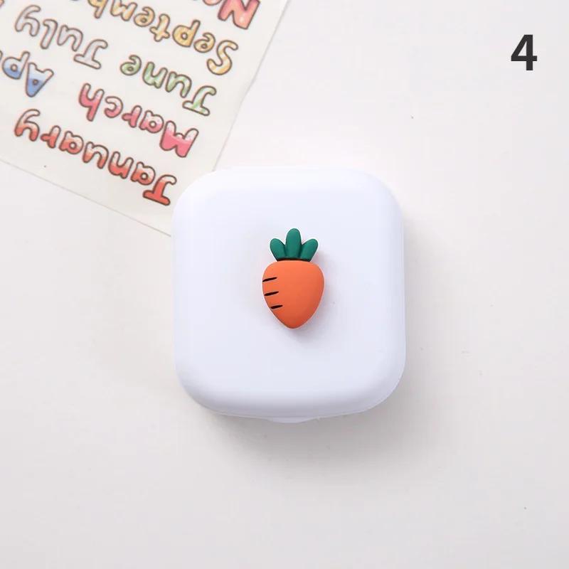 Портативная милая однотонная коробка для контактных линз с фруктами и конфетами, чехол для линз для ухода за глазами, чехол для очков, держатель, контейнер, подарок