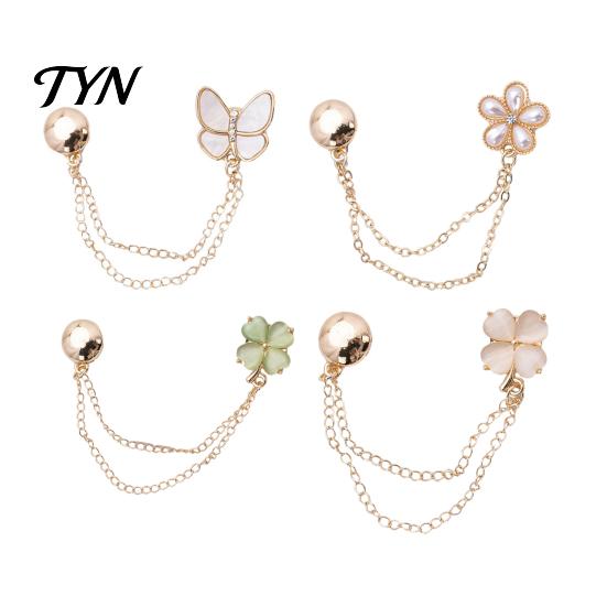 Butterfly Shirt Clips Magnetic Clothing Clips, Flower Four-Leaf Clover for Women, Button Clothes Pins Sleeves, T-Shirt Hems, Pants Legs Damage