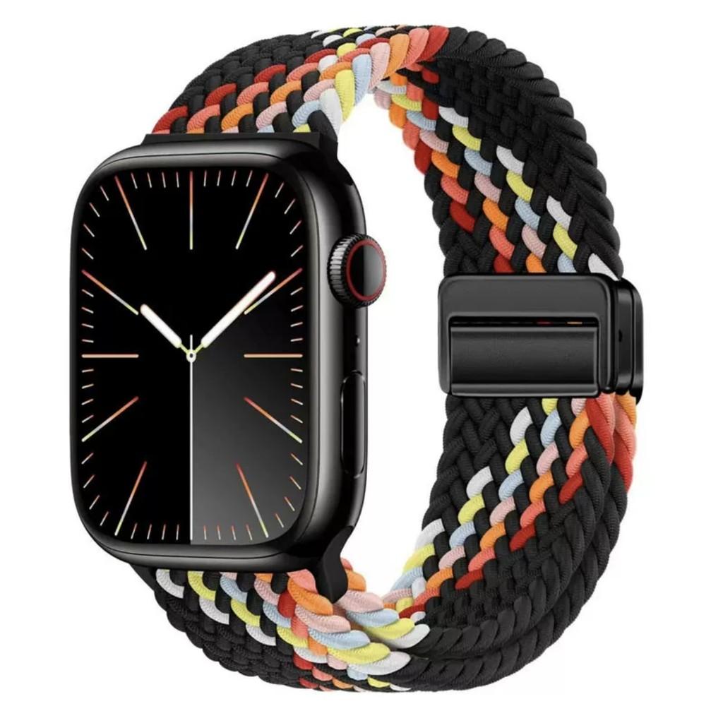 Плетеная нейлоновая ремешок-браслет Совместимый Для Apple Watch S10 46мм 44мм 40мм 45мм 49мм 41мм 38мм iWatch series se 10 7 3 5 6 8 9 Ultra